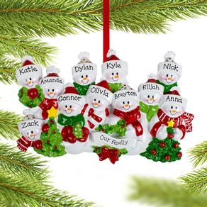 Personalized Snowman Family of 11