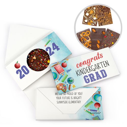 Personalized Kindergarten Grad Graduation Gourmet Infused Belgian Chocolate Bars (3.5oz)