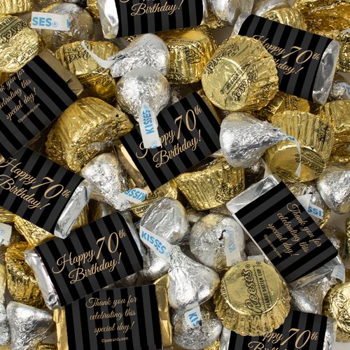 Milestone 70th Birthday Hershey's Miniatures, Kisses and Reese's Peanut Butter Cups