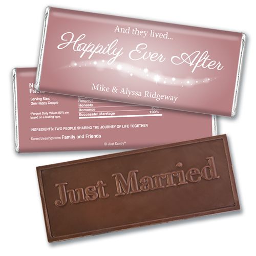 Personalized Wedding Favor Embossed Chocolate Bar "Happily Ever After"