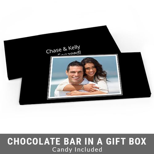 Deluxe Personalized Photo Engagement Chocolate Bar in Gift Box