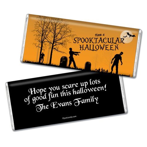 Halloween Personalized Chocolate Bar Zombie Graveyard