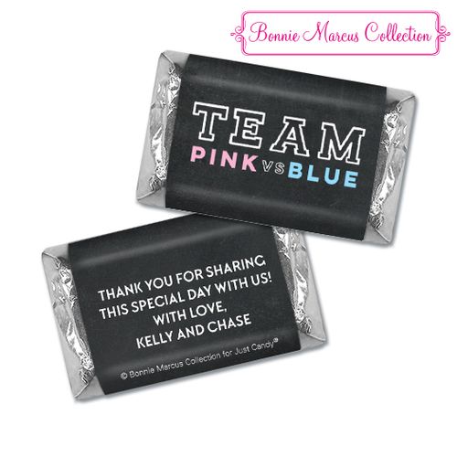 Personalized Bonnie Marcus Team Pink vs. Team Blue Gender Reveal Hershey's Miniatures