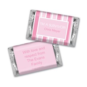 Breast Cancer Awareness Personalized HERSHEY'S MINIATURES Pinstripe Breast Cancer Survivor