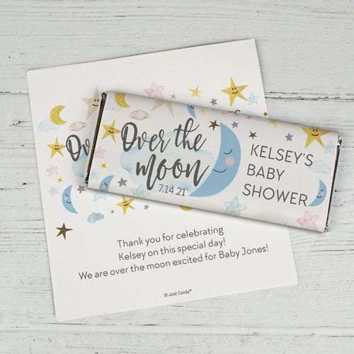 Personalized Baby Shower Over the Moon Chocolate Bar Wrappers