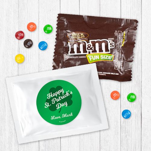 Personalized St. Patrick's Day Clover - Milk Chocolate M&Ms