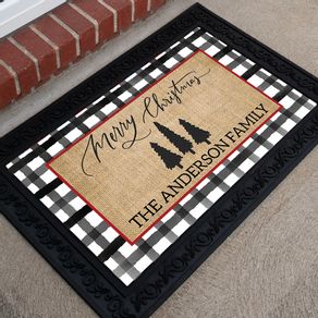 Personalized 18" x 30" Doormat Rustic Merry Christmas