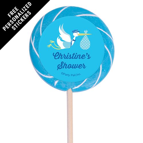 Baby Shower Personalized 3" Swirly Pop Special Delivery (12 Pack)