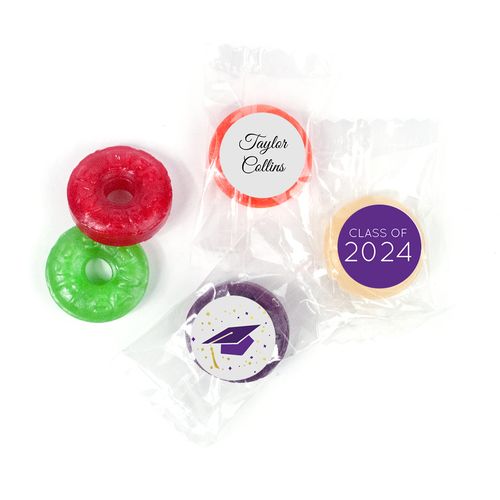 Graduation Personalized LifeSavers 5 Flavor Hard Candy Cap & Confetti