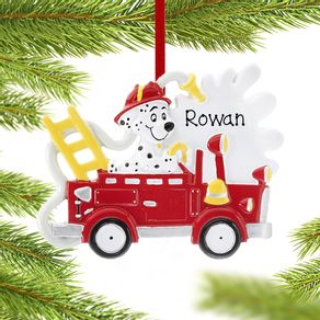 Personalized Fire Truck With Dog