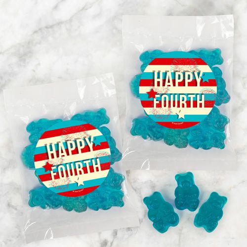 4th of July Star Spangled Stripes Candy Bags with Gummi Bears
