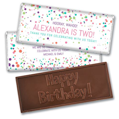 Personalized Birthday Colorful Splatter Embossed Chocolate Bar