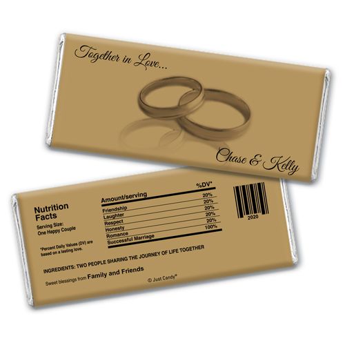 Together In Love Personalized Candy Bar - Wrapper Only