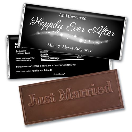 Personalized Wedding Favor Embossed Chocolate Bar "Happily Ever After"