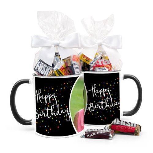 Personalized Birthday Colorful Stars 11oz Mug with Hershey's Miniatures