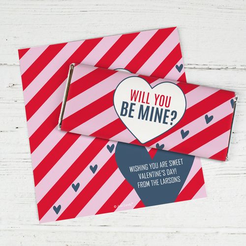 Personalized Valentine's Day Chocolate Bar Wrapper Only - Be Mine