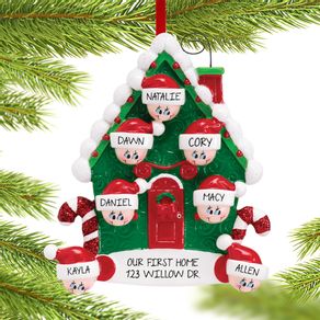 Personalized Candy Cane House Family of 7