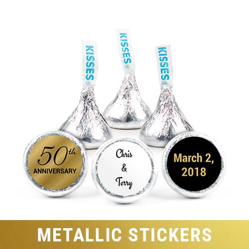 Personalized Hershey's Kisses - Metallic Anniversary 50th