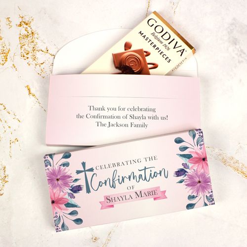 Deluxe Personalized Godiva Celebrating Confirmation Chocolate Bar