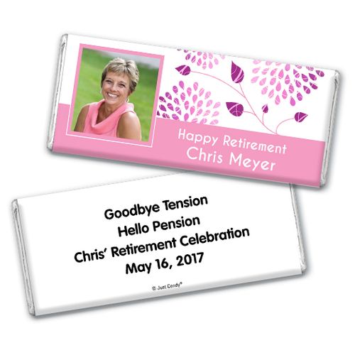 Retirement Personalized Chocolate Bar Photo and Leaves