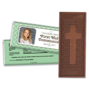 Communion Embossed Cross Chocolate Bar Photo Criss Cross