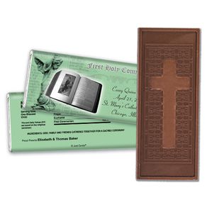Communion Embossed Cross Chocolate Bar Bible & Angel