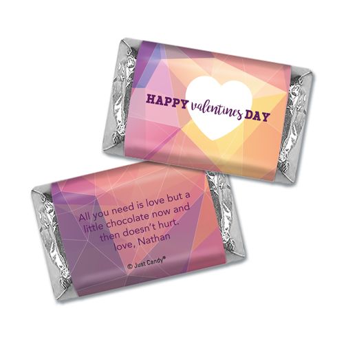 Personalized Valentines Kaleidoscope Heart Mini Wrappers Only