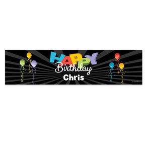 Personalized Balloons Birthday 5 Ft. Banner
