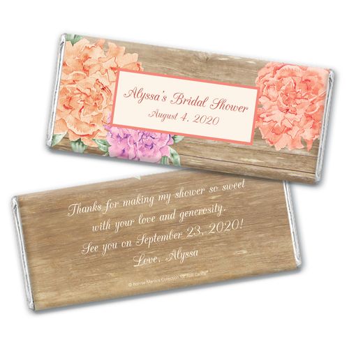 Blooming Joy Bridal Shower Favor Personalized Hershey's Bar Assembled