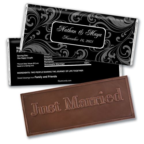 Personalized Wedding Favor Embossed Chocolate Bar Filigree