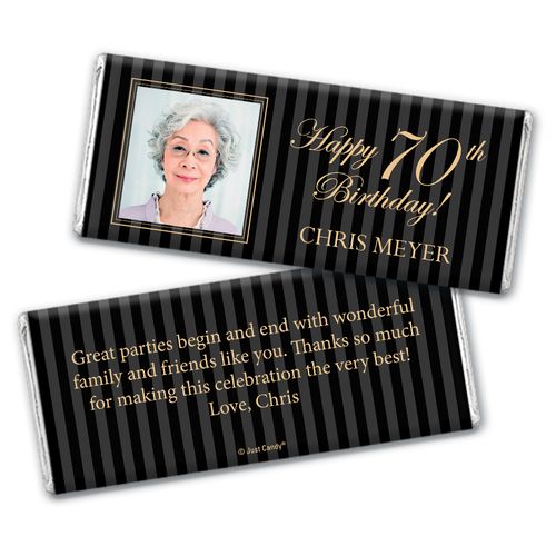 Formal Photo Personalized 70th Birthday Candy Bar - Wrapper Only