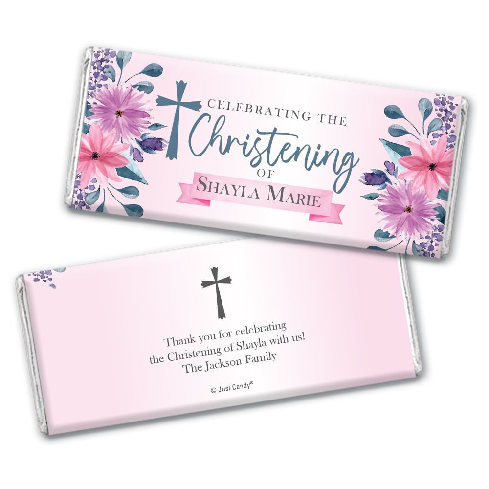 Celebrating Christening Personalized Chocolate (3oz) - Whcandy.com