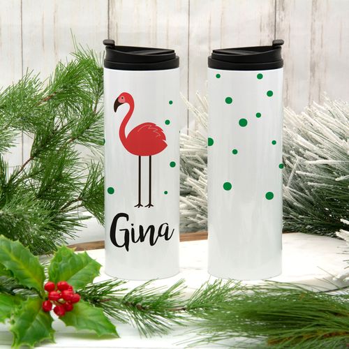 Personalized Flamingo Stainless Steel Thermal Tumbler (16oz)