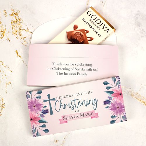 Deluxe Personalized Godiva Celebrating Christening Chocolate Bar