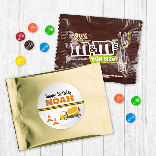Personalized Construction Birthday Milk Chocolate M&Ms - Construction