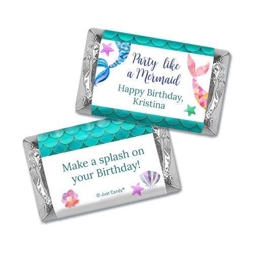Personalized Mermaid Birthday Hershey's Miniatures Wrappers - Mermaid Tails