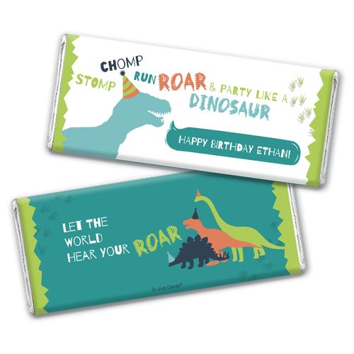 Personalized Dinosaur Birthday Chocolate Bar - Green Dinosaur