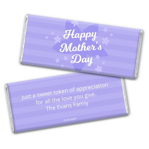 Personalized Mother's Day Purple Flowers Chocolate Bar