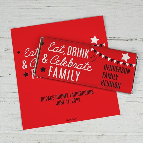Eat, Drink, and Family Personalized Candy Bar - Wrapper Only