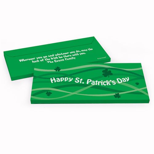Deluxe Personalized Clover Streams St. Patrick's Day Chocolate Bar in Gift Box