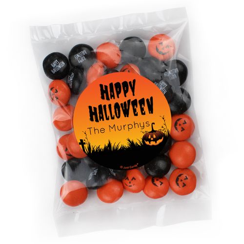 Personalized Halloween Candy Bag with JC Minis Milk Chocolate Gems - Jack-O-Lanterns