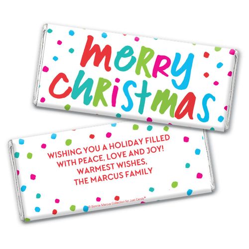 Personalized Bonnie Marcus Polkadot Party Christmas Chocolate Bar & Wrapper
