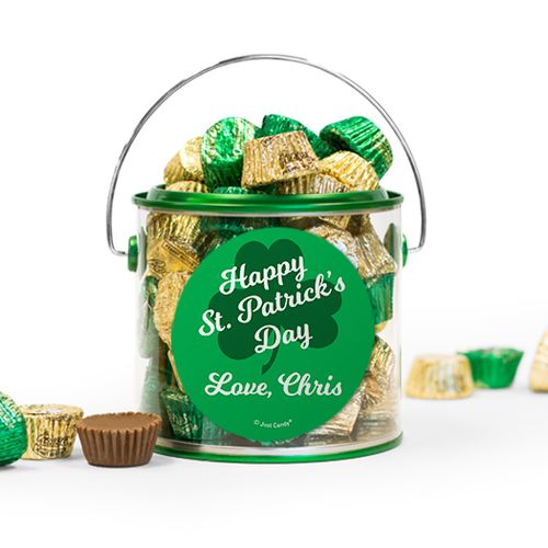 Personalized St. Patrick's Day Clovers Reese's Filled Green Paint Can