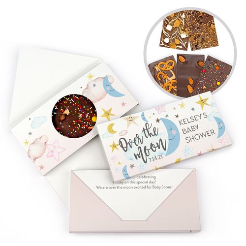 Personalized Over the Moon Baby Shower Gourmet Infused Belgian Chocolate Bars (3.5oz)
