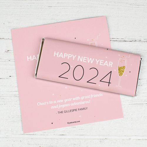 Personalized New Years Champagne Soiree Hershey's Chocolate Bar Wrapper