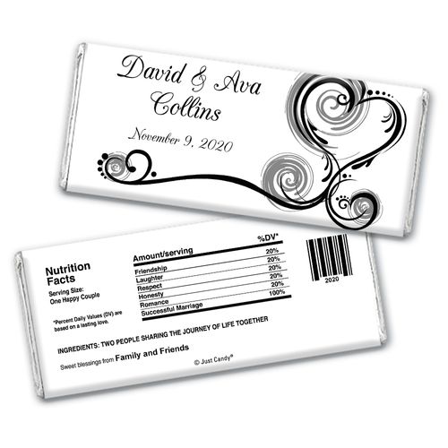 Personalized Wedding Reception Favors Chocolate Bar & Wrapper