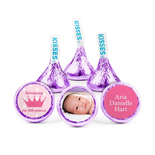 Personalized Girl Birth Announcement Polka Dots Hershey's Kisses