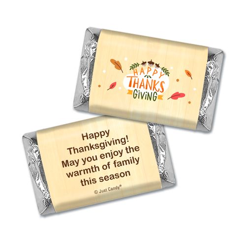 Personalized Thanksgiving Fall Acorns Hershey's Miniatures Wrappers