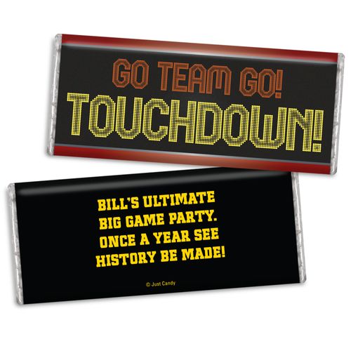 Personalized Football Party Themed Go Team Chocolate Bar & Wrapper