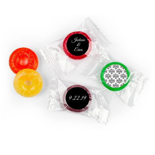 Wedding Favor Personalized Life Savers 5 Flavor Hard Candy Floral Lattice